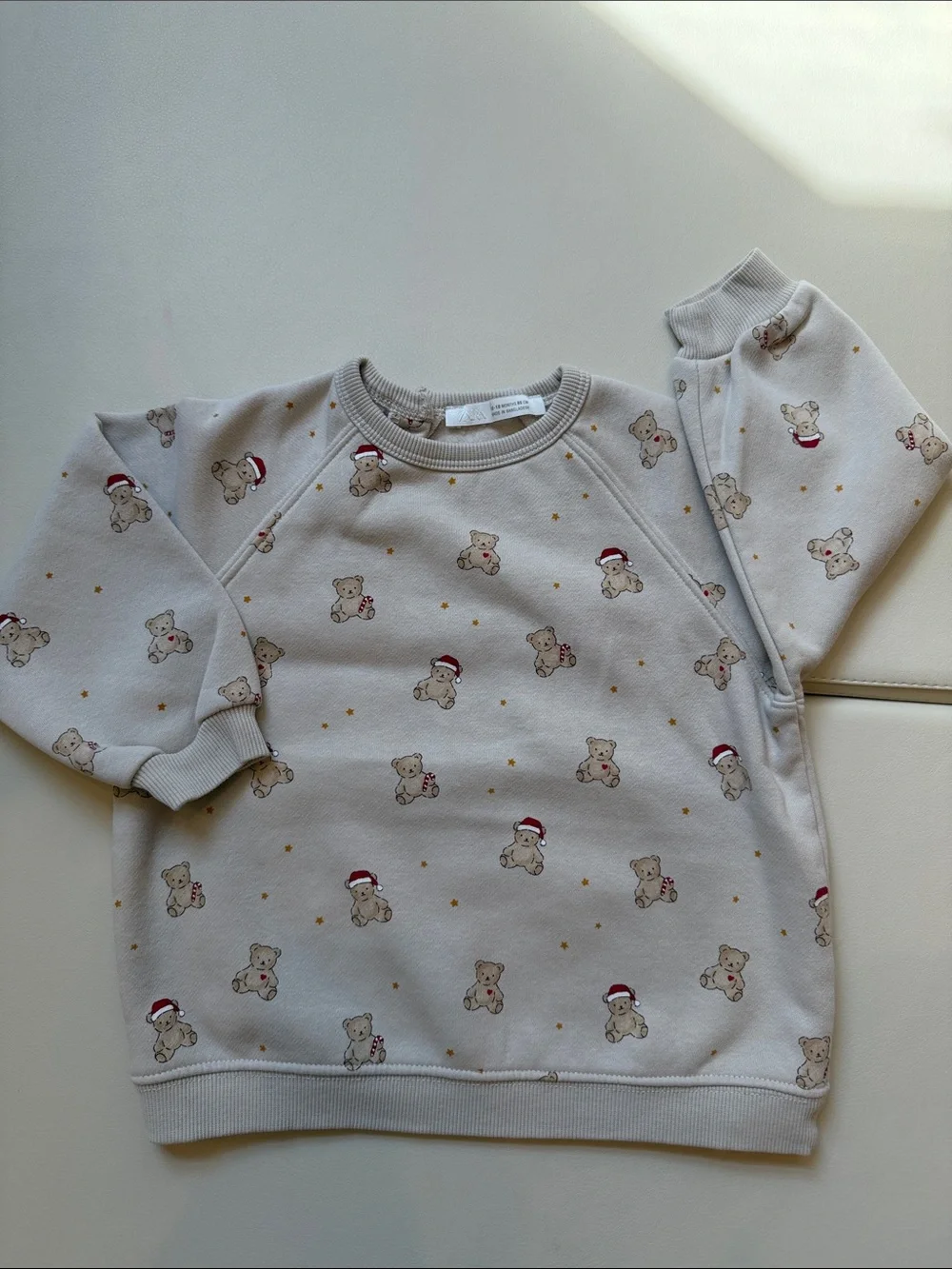 Zara Baby Holiday Santa Bear Sweatsuit Set 12-18 Months